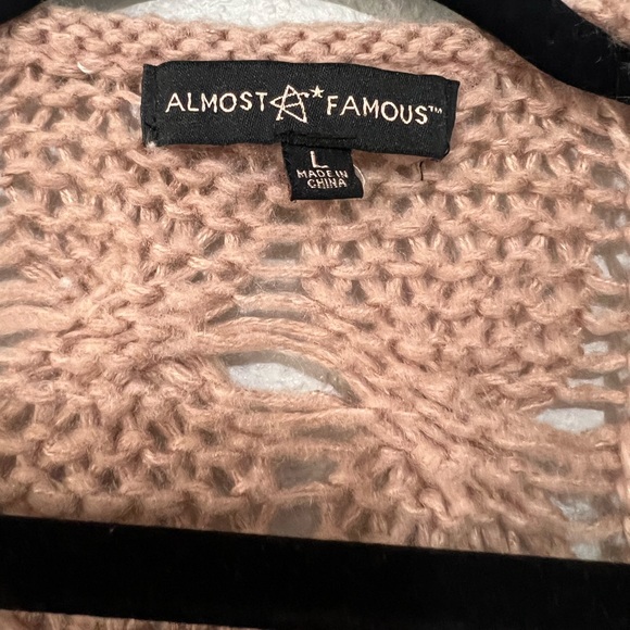 Almost Famous Pink Chunky Knit Cardigan - Picture 3 of 4